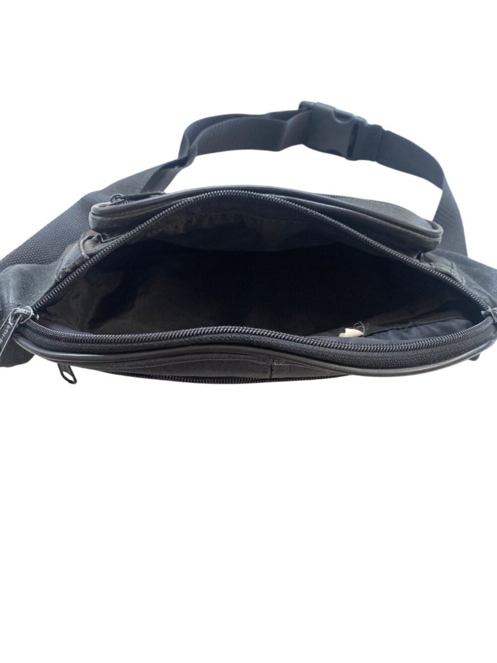 Fanny Pack Belt Bag Waist Bumbag Preowned Black Leather - Picture 4 of 9
